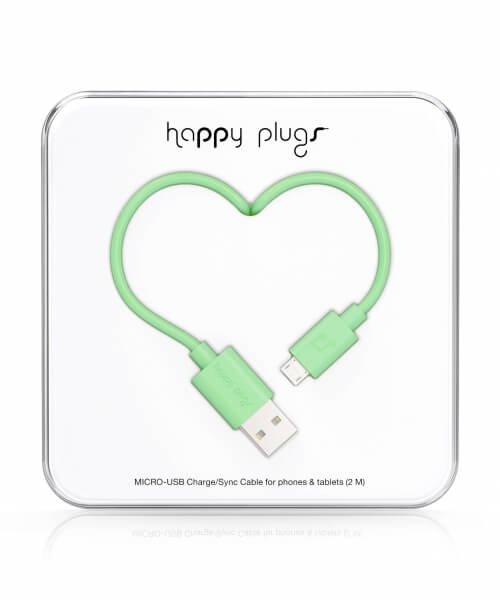 Happy Plugs Micro-USB to USB Charge/Sync Cable (2.0m) - Mint