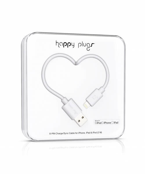 Happy Plugs Micro-USB to USB Charge/Sync Cable (2.0m) - White